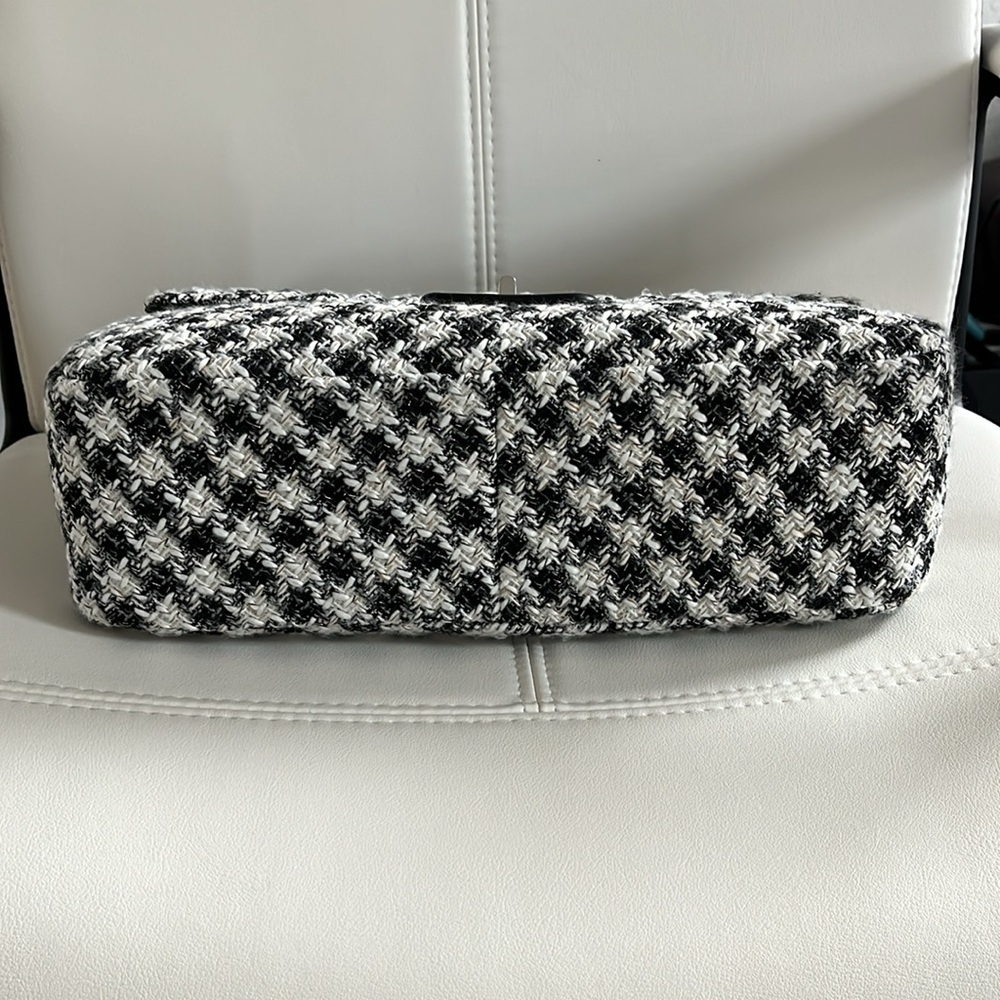 Black and White Tweed Shoulder Bag - Picture 5 of 9